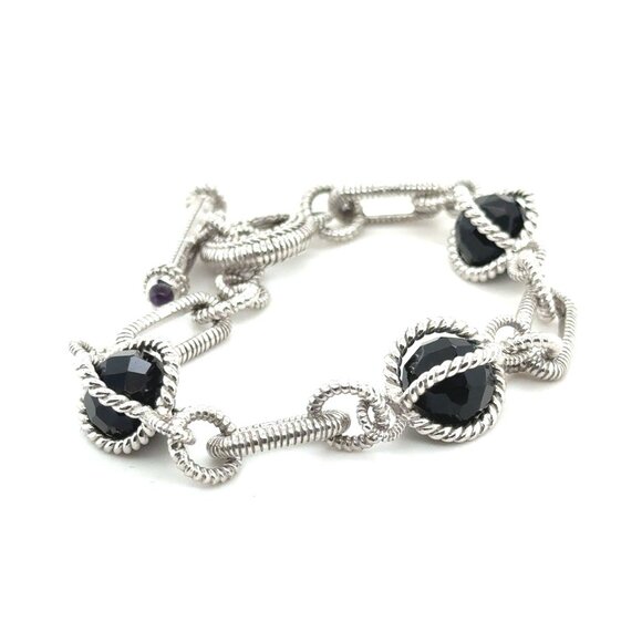 Judith Ripka 925 Encased Onyx Toggle Bracelet - Picture 5 of 5
